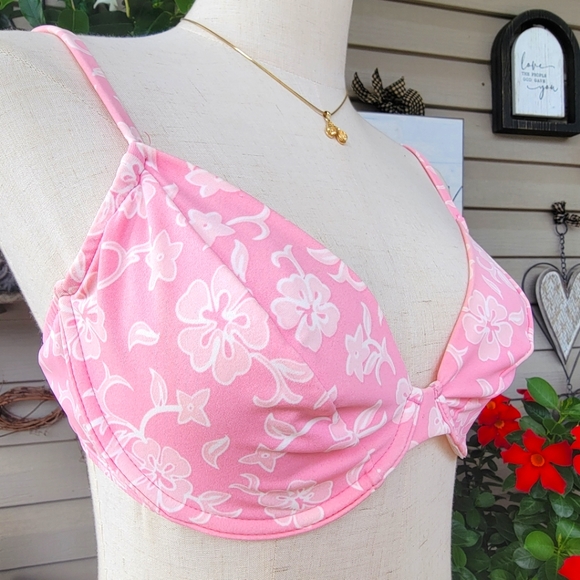 SEASTAR ♡ Beautiful Vintage 2pc Pink 'n White Floral Underwire Bikini Swimsuit 8 - Picture 9 of 17